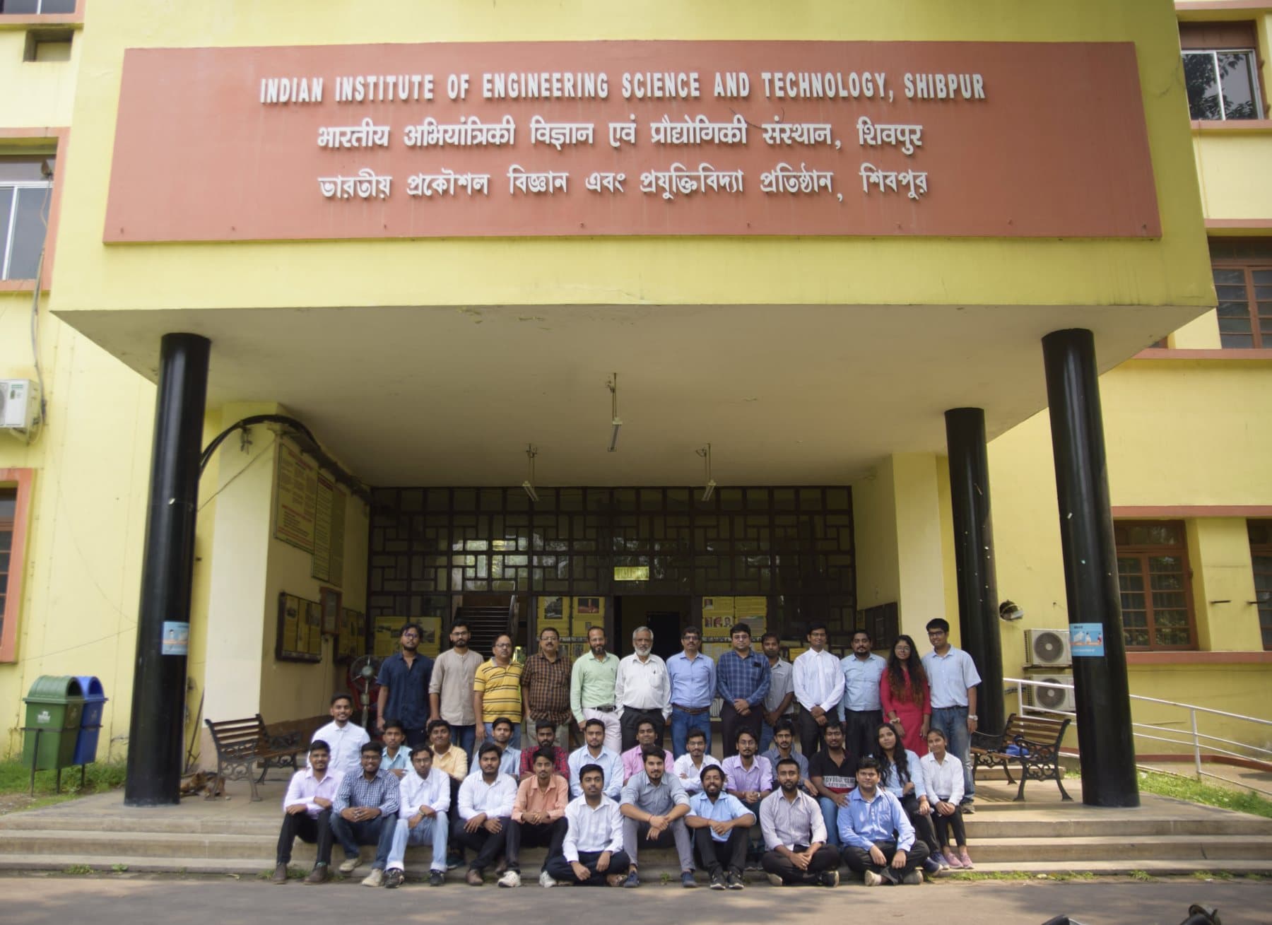 Large group of students and faculty in front of the IIEST Shibpur main building